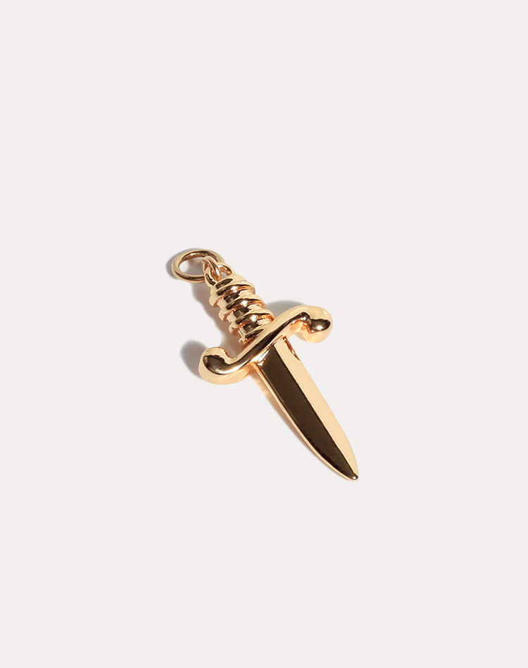 Dagger Earring Charm in Gold